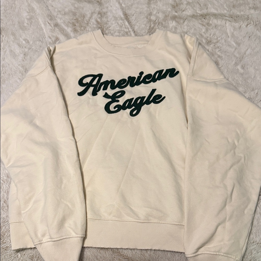 American Eagle Outfitters Cream Crewneck Sweater - Never Worn